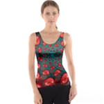 Fractal Red Spiral Abstract Art Women s Basic Tank Top