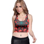 Fractal Red Spiral Abstract Art Racer Back Crop Top