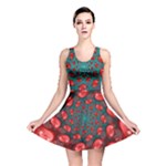 Fractal Red Spiral Abstract Art Reversible Skater Dress