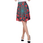 Fractal Red Spiral Abstract Art A-Line Skirt