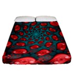 Fractal Red Spiral Abstract Art Fitted Sheet (Queen Size)
