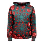 Fractal Red Spiral Abstract Art Women s Pullover Hoodie