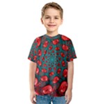Fractal Red Spiral Abstract Art Kids  Sport Mesh T-Shirt