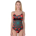 Fractal Red Spiral Abstract Art Camisole Leotard 