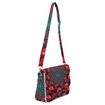 Fractal Red Spiral Abstract Art Shoulder Bag with Back Zipper