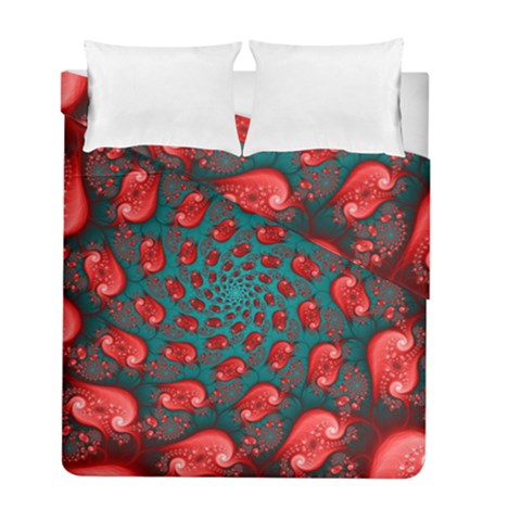 Fractal Red Spiral Abstract Art Duvet Cover Double Side (Full/ Double Size) from ArtsNow.com