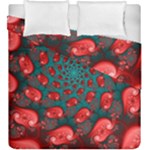 Fractal Red Spiral Abstract Art Duvet Cover Double Side (King Size)