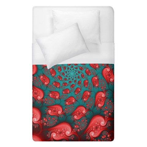 Fractal Red Spiral Abstract Art Duvet Cover (Single Size) from ArtsNow.com