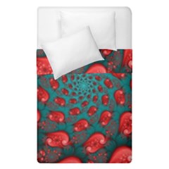 Fractal Red Spiral Abstract Art Duvet Cover Double Side (Single Size) from ArtsNow.com