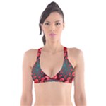 Fractal Red Spiral Abstract Art Plunge Bikini Top