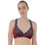Fractal Red Spiral Abstract Art Sweetheart Sports Bra