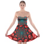 Fractal Red Spiral Abstract Art Strapless Bra Top Dress