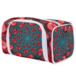 Fractal Red Spiral Abstract Art Toiletries Pouch
