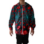 Fractal Red Spiral Abstract Art Kids  Hooded Windbreaker