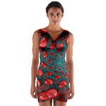 Fractal Red Spiral Abstract Art Wrap Front Bodycon Dress