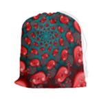 Fractal Red Spiral Abstract Art Drawstring Pouch (2XL)