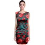 Fractal Red Spiral Abstract Art Classic Sleeveless Midi Dress