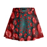 Fractal Red Spiral Abstract Art Mini Flare Skirt