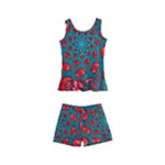 Fractal Red Spiral Abstract Art Kids  Boyleg Swimsuit