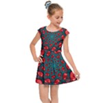 Fractal Red Spiral Abstract Art Kids  Cap Sleeve Dress