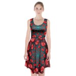 Fractal Red Spiral Abstract Art Racerback Midi Dress