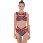 Fractal Red Spiral Abstract Art Bandaged Up Bikini Set 