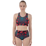 Fractal Red Spiral Abstract Art Racer Back Bikini Set