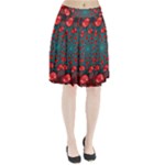 Fractal Red Spiral Abstract Art Pleated Skirt