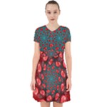 Fractal Red Spiral Abstract Art Adorable in Chiffon Dress