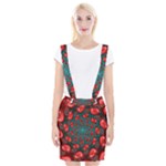Fractal Red Spiral Abstract Art Braces Suspender Skirt