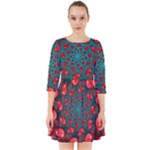 Fractal Red Spiral Abstract Art Smock Dress