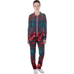 Fractal Red Spiral Abstract Art Casual Jacket and Pants Set