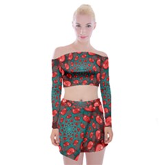 Off Shoulder Top with Mini Skirt Set 