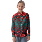 Fractal Red Spiral Abstract Art Kids  Long Sleeve Shirt
