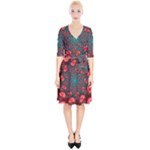 Fractal Red Spiral Abstract Art Wrap Up Cocktail Dress
