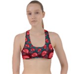 Fractal Red Spiral Abstract Art Criss Cross Racerback Sports Bra