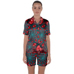 Satin Short Sleeve Pajamas Set 