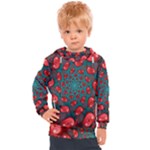 Fractal Red Spiral Abstract Art Kids  Hooded Pullover