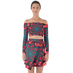 Off Shoulder Top with Skirt Set 