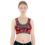 Fractal Red Spiral Abstract Art Sports Bra With Pocket