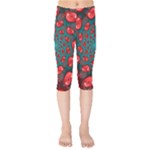 Fractal Red Spiral Abstract Art Kids  Capri Leggings 