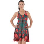 Fractal Red Spiral Abstract Art Show Some Back Chiffon Dress