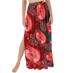 Fractal Red Spiral Abstract Art Maxi Chiffon Tie-Up Sarong