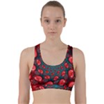 Fractal Red Spiral Abstract Art Back Weave Sports Bra
