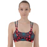 Fractal Red Spiral Abstract Art Line Them Up Sports Bra