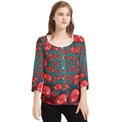 Chiffon Quarter Sleeve Blouse 