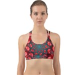 Fractal Red Spiral Abstract Art Back Web Sports Bra