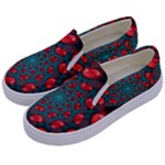 Fractal Red Spiral Abstract Art Kids  Canvas Slip Ons