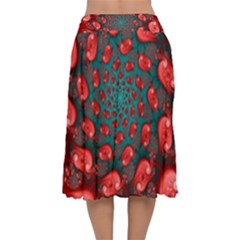 Velvet Flared Midi Skirt 