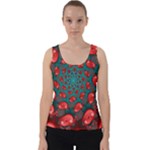 Fractal Red Spiral Abstract Art Velvet Tank Top
